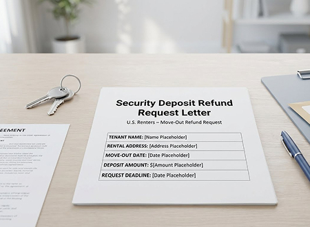 Security deposit refund letter template for U.S. renters